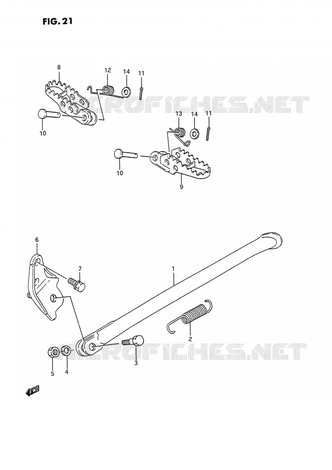 STAND - FOOTREST (MODEL K/L/M/N) Suzuki MOTO 250 RMX 1992  RMX250N(E3)