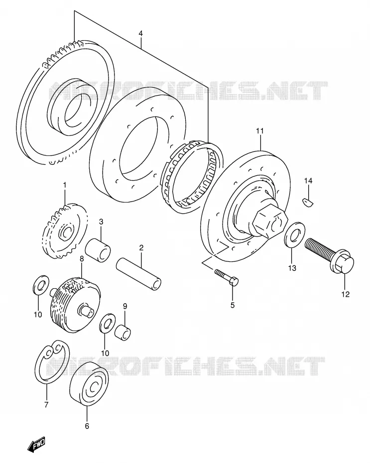 STARTER MOTOR CLUTCH Suzuki MOTO 1000 TL-R 2001  TL1000RK1(E2)