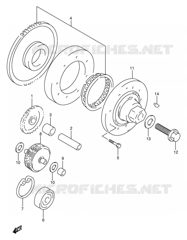 STARTER MOTOR CLUTCH Suzuki MOTO 1000 TL-S 1998  TL1000SW(E2)