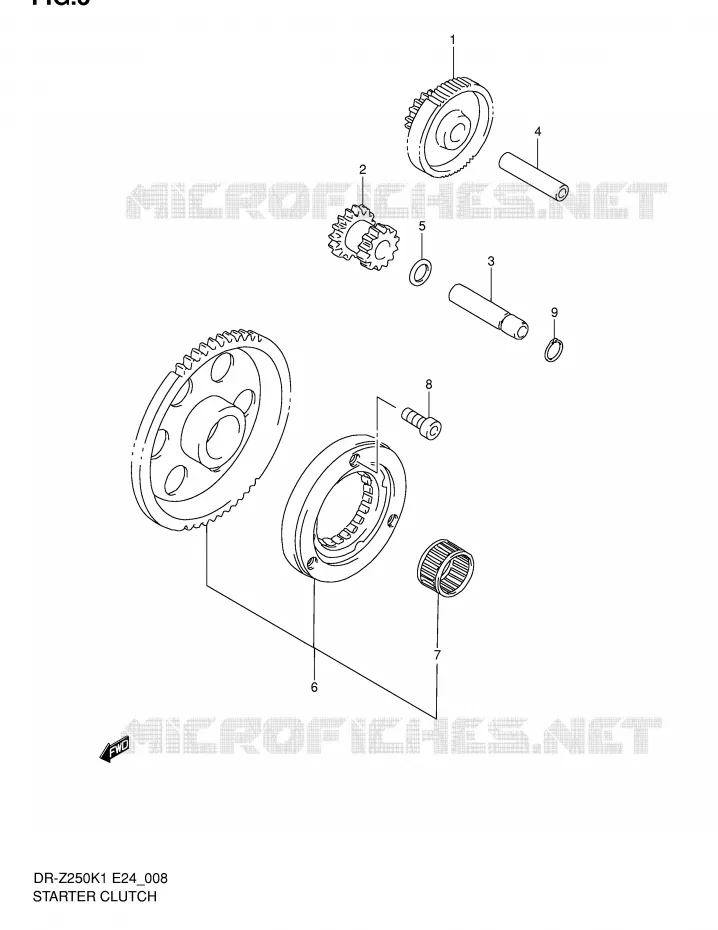 STARTER MOTOR CLUTCH Suzuki MOTO 250 DR-Z 2004  DR-Z250K4(E24)