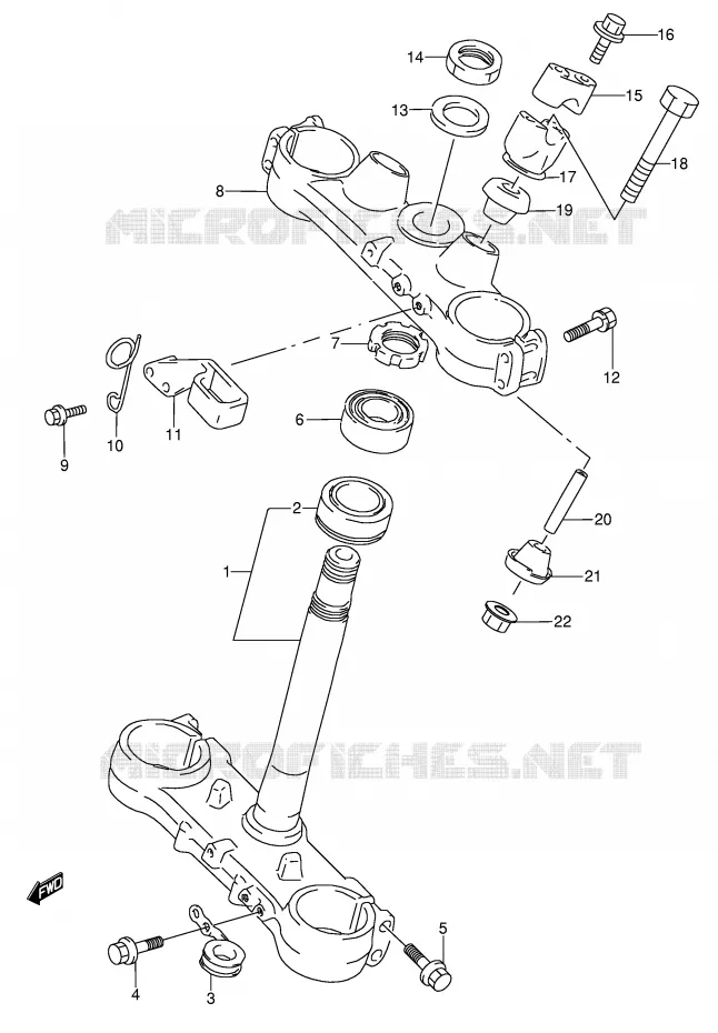 STEERING COLUMN (MODEL T) Suzuki MOTO 250 RMX 1990  RMX250L(E1)