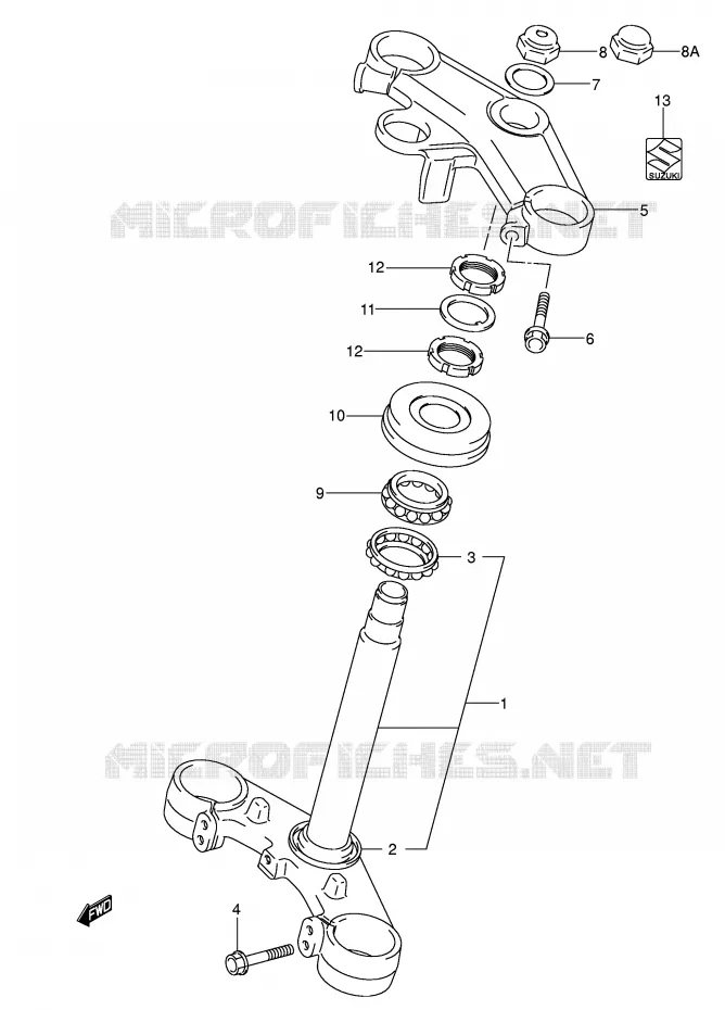 STEERING COLUMN (SEE NOTE) Suzuki MOTO 650 SV 2003  SV650K3(E2)