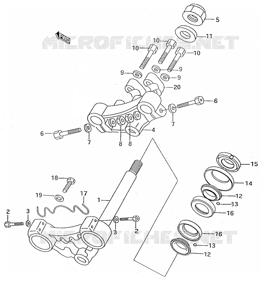 STEERING COLUMN Suzuki MOTO 50 RMX 2000  RMX50Y