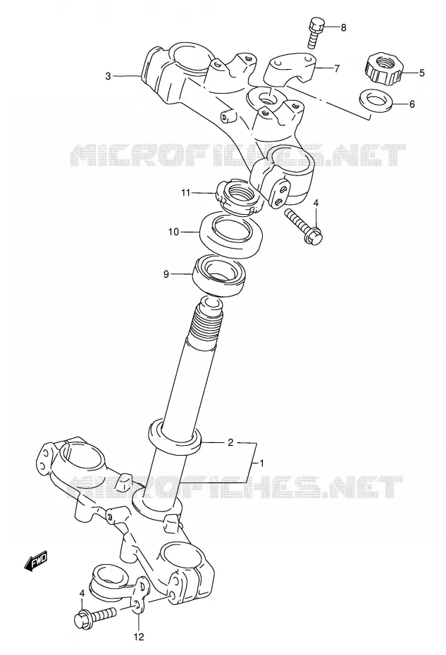 STEERING COLUMN Suzuki MOTO 80 RM 1996  RM80T(E3/E28)