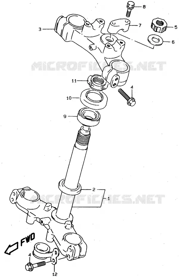 STEERING COLUMN Suzuki MOTO 80 RM 1996  RM80XT(T/V/W)