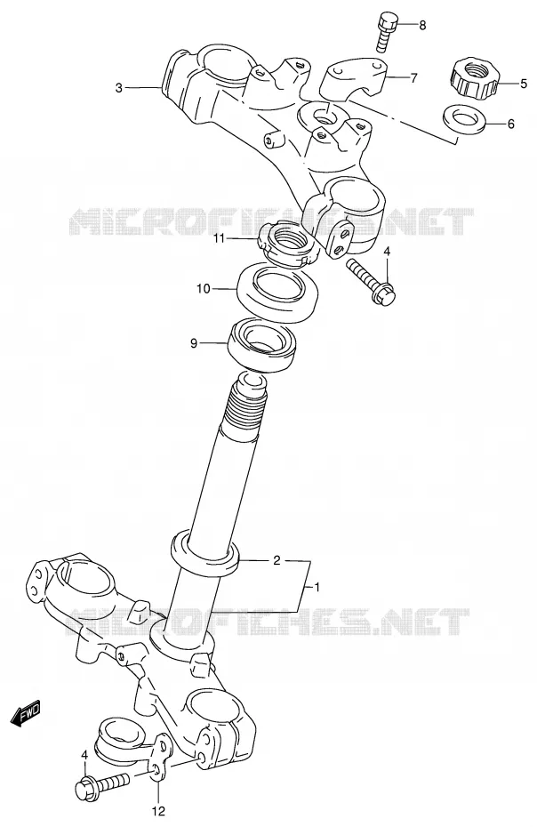 STEERING STEM Suzuki MOTO 80 RM 2000  RM80Y(P3/P28)