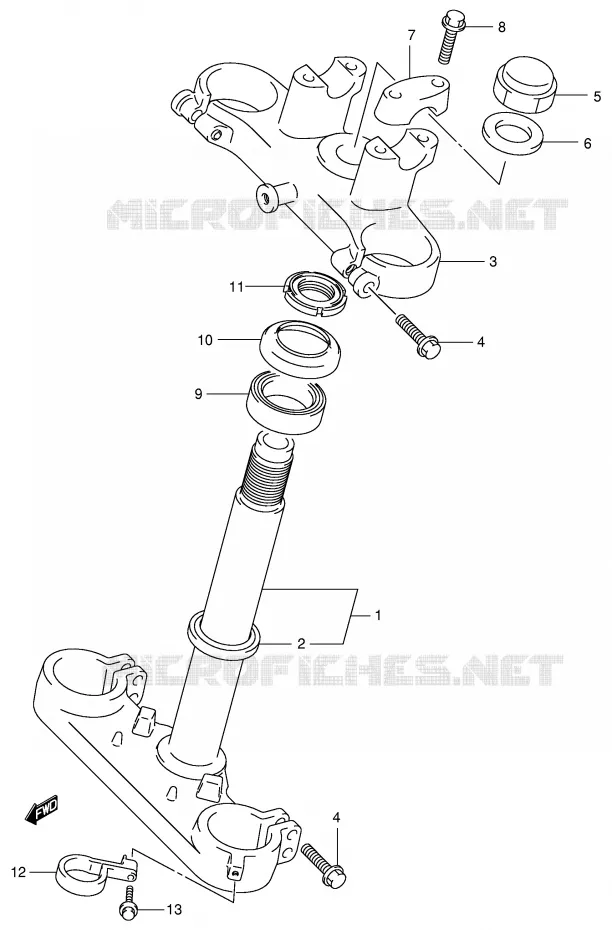 STEERING STEM Suzuki MOTO 85 RM 2004  RM85LK4(P3/P28)