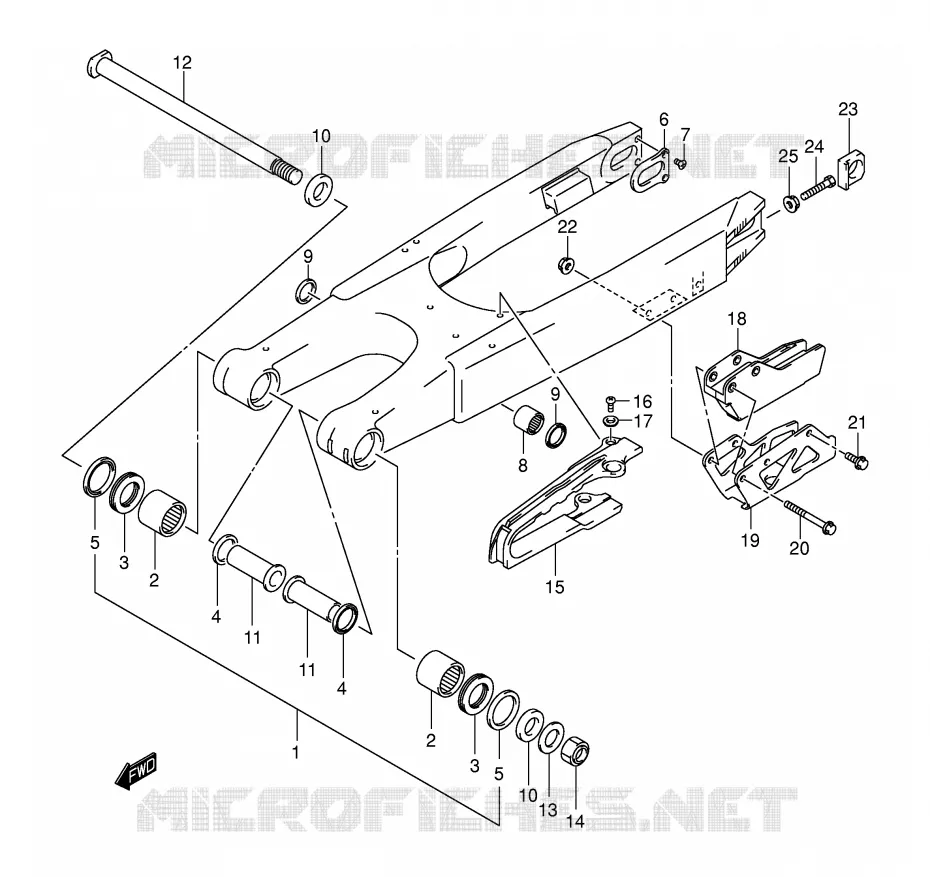 SWINGARM (MODEL K1/K2/K3) Suzuki MOTO 250 RM 2003  RM250K3(E3/E28)