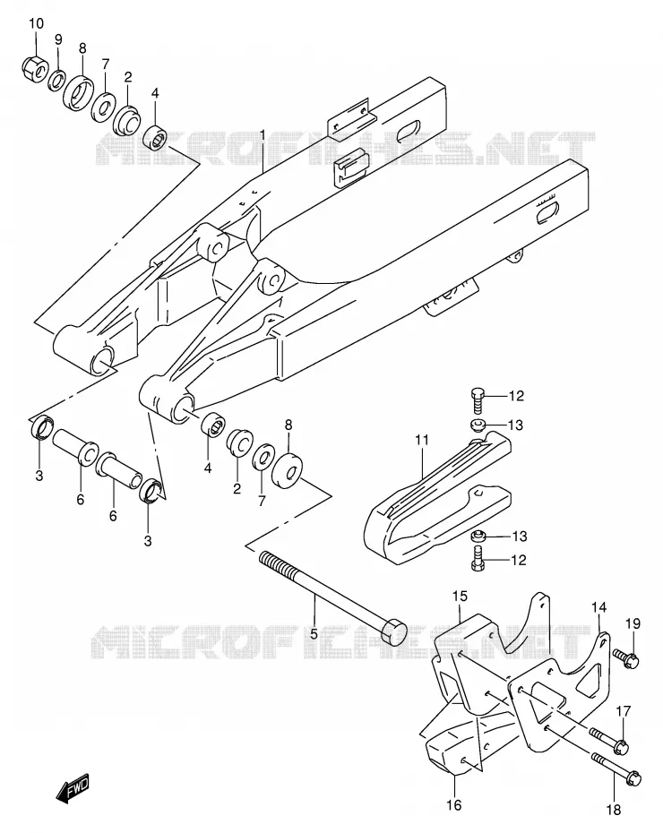 SWINGARM (MODEL K2) Suzuki MOTO 85 RM 2006  RM85LK6(P3/P28)