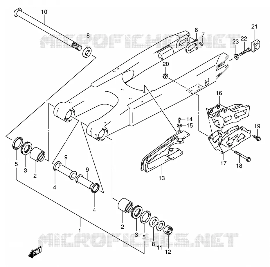 SWINGARM (MODEL K5/K6) Suzuki MOTO 125 RM 2006  RM125 K6 (E03,E28,E33)