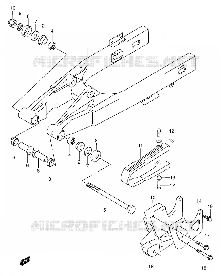 SWINGARM Suzuki MOTO 80 RM 2000  RM80Y(P3/P28)