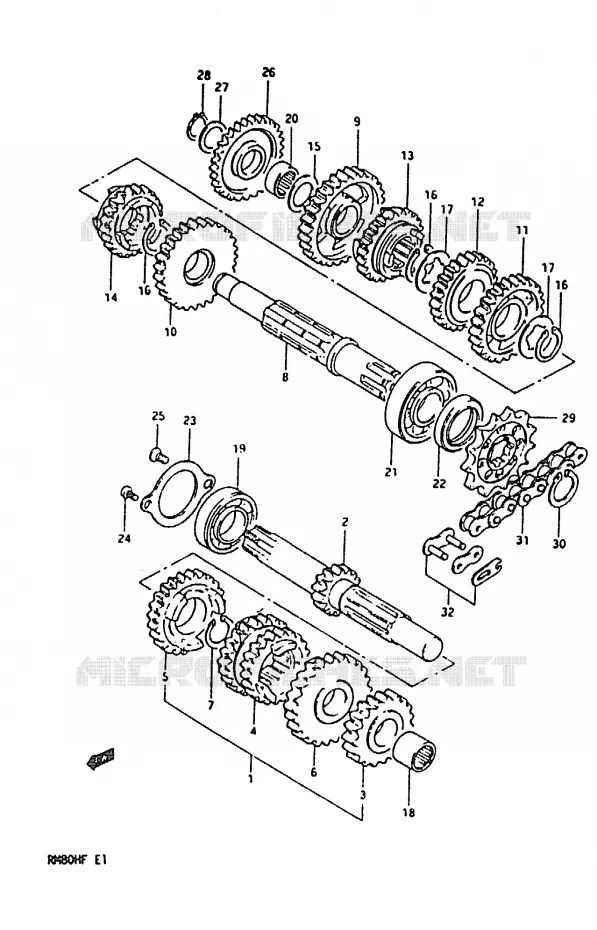 TRANSMISSION Suzuki MOTO 80 RM 1985  RM80HF