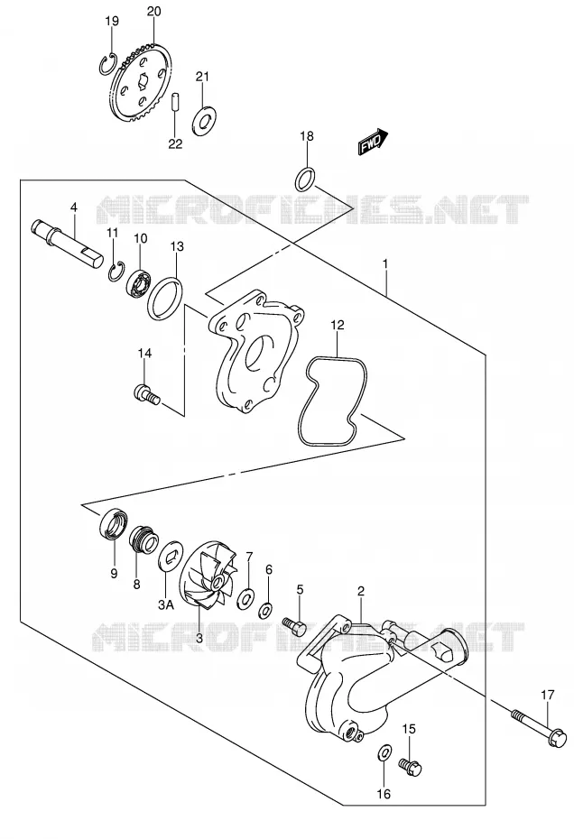 WATER PUMP (MODEL X/Y) Suzuki MOTO 650 SV-S 2002  SV650SUK2(E2)