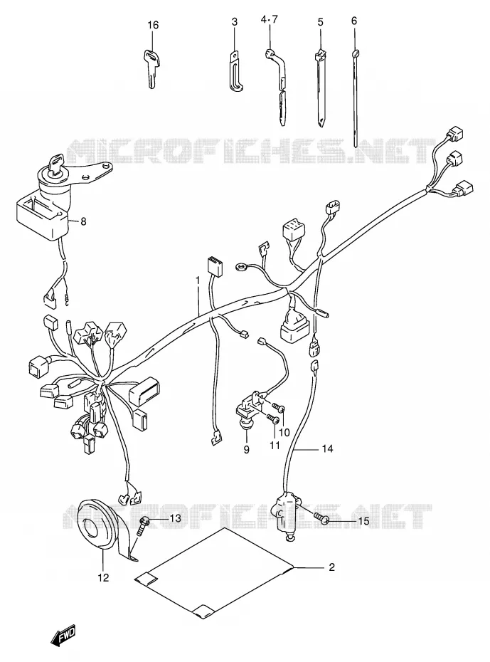 WIRING HARNESS Suzuki MOTO 250 RMX 1998  RMX250SW(E24)