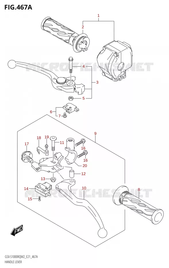 LEVERS - HANDGRIPS Suzuki MOTO 1000 GSX-S 2022  GSX-S1000RQ 2022 M2 (E21)