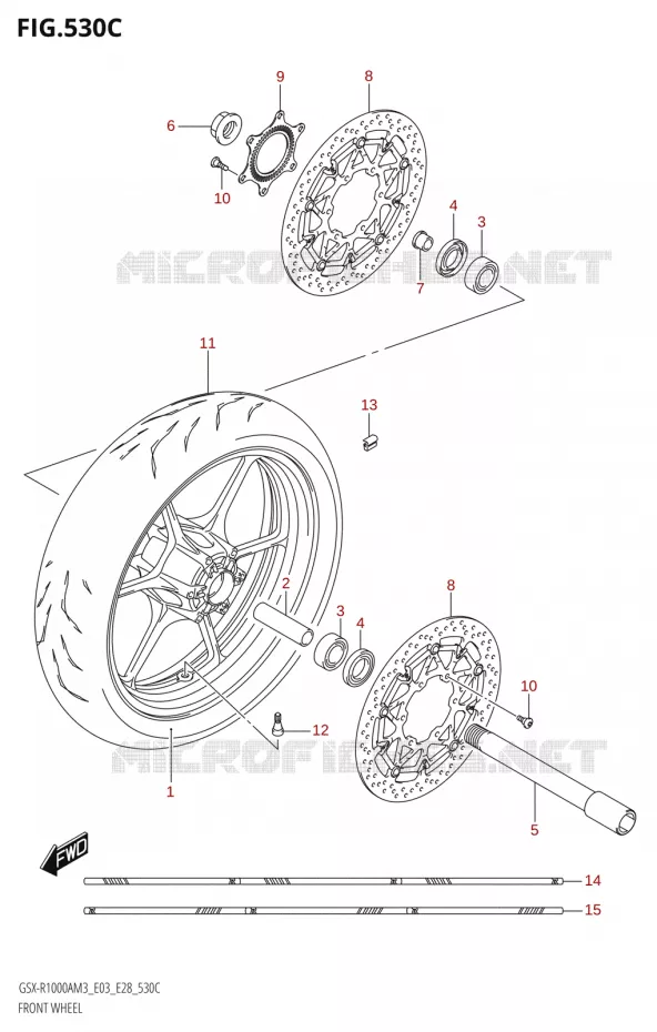 FRONT WHEEL (GSX-R1000RZA) Suzuki MOTO 1000 GSX-R 2023  GSX-R1000A / GSX-R1000RA / GSX-R1000RZA M3 (E03 E33 E28)