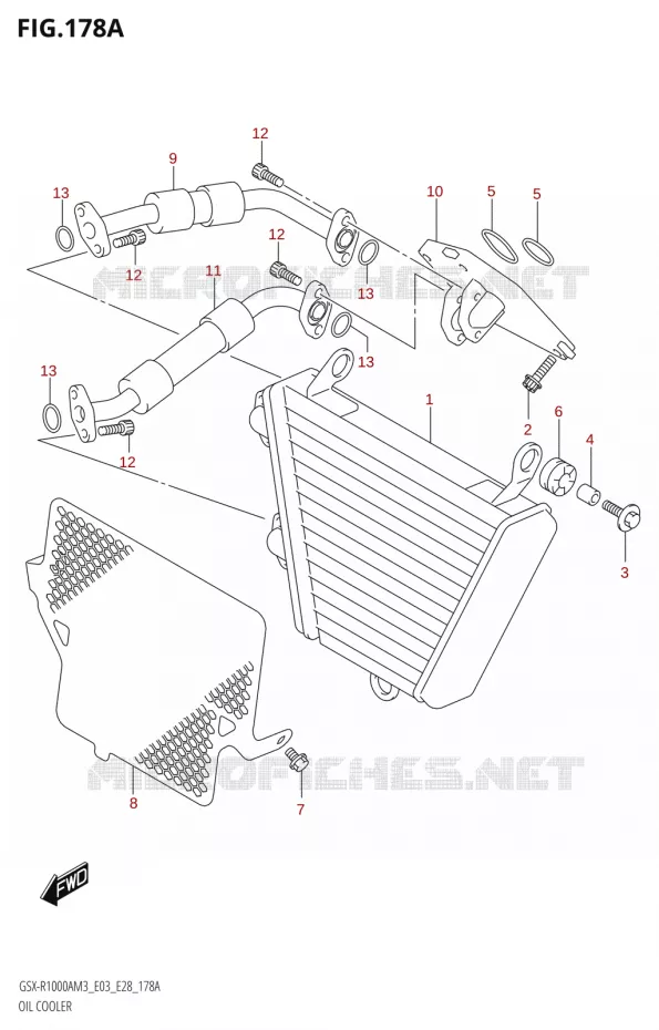 OIL COOLER Suzuki MOTO 1000 GSX-R 2023  GSX-R1000A / GSX-R1000RA / GSX-R1000RZA M3 (E03 E33 E28)