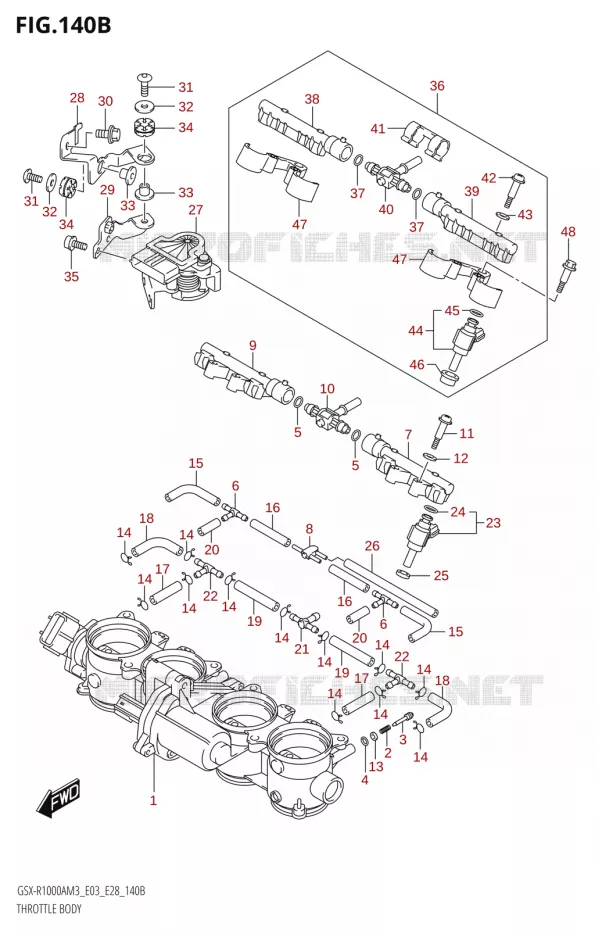 THROTTLE BODY (E33) Suzuki MOTO 1000 GSX-R 2023  GSX-R1000A / GSX-R1000RA / GSX-R1000RZA M3 (E03 E33 E28)
