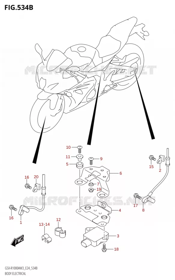 ELECTRICAL COMPONENTS (GSX-R1000RA,GSX-R1000RZA) Suzuki MOTO 1000 GSX-R 2023  GSX-R1000A / GSX-R1000RA / GSX-R1000RZA M3 (E24)