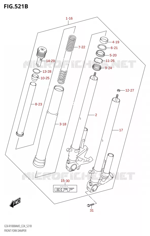 FRONT FORK (GSX-R1000RA,GSX-R1000RZA) Suzuki MOTO 1000 GSX-R 2023  GSX-R1000A / GSX-R1000RA / GSX-R1000RZA M3 (E24)