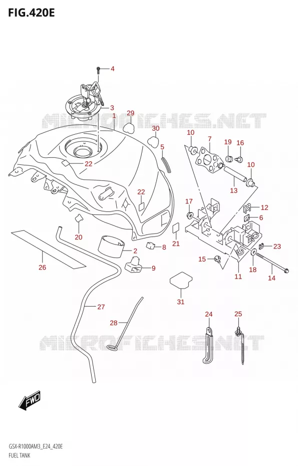 FUEL TANK (GSX-R1000RA) Suzuki MOTO 1000 GSX-R 2023  GSX-R1000A / GSX-R1000RA / GSX-R1000RZA M3 (E24)