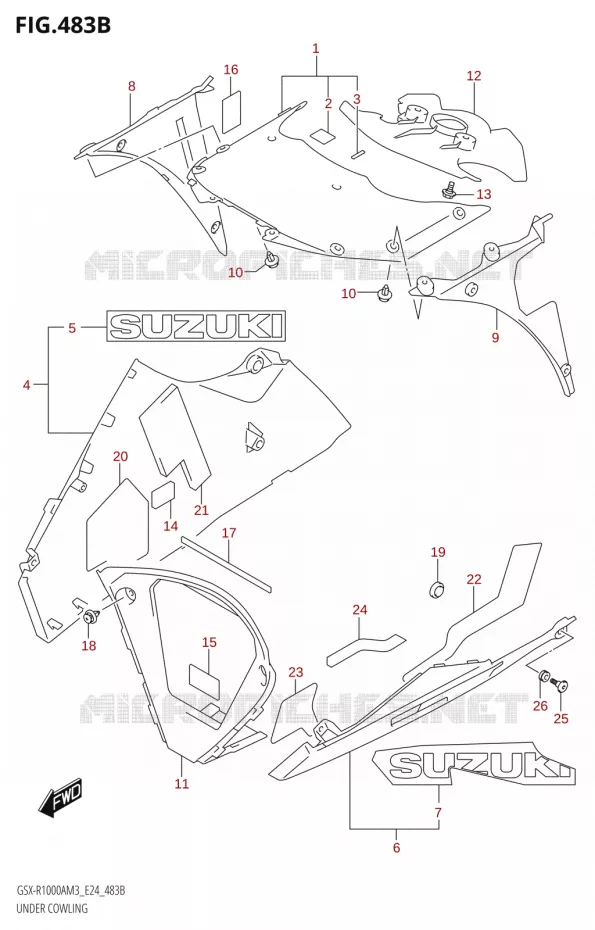 UNDER COWLING (GSX-R1000RA) Suzuki MOTO 1000 GSX-R 2023  GSX-R1000A / GSX-R1000RA / GSX-R1000RZA M3 (E24)