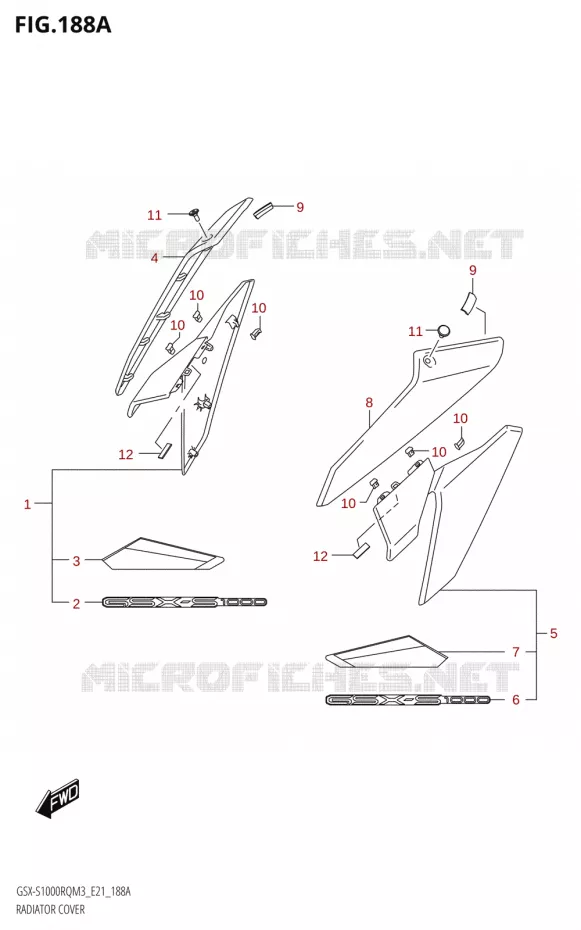 RADIATOR COVER Suzuki MOTO 1000 GSX-S 2023  GSX-S1000RQ M3