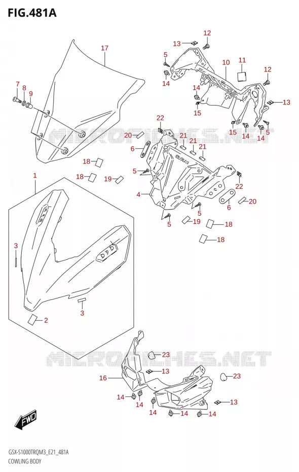 FAIRING Suzuki MOTO 1000 GSX-S 2023  GSX-S1000TRQ M3 (E21)
