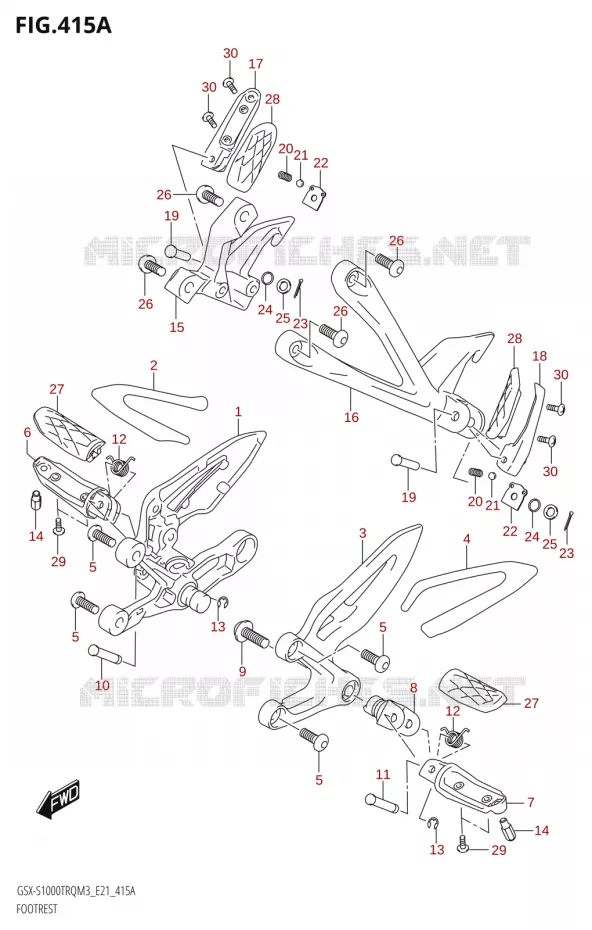 FOOTREST Suzuki MOTO 1000 GSX-S 2023  GSX-S1000TRQ M3 (E21)