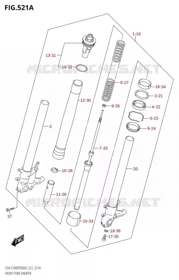 FRONT FORK Suzuki MOTO 1000 GSX-S 2023  GSX-S1000TRQ M3 (E21)