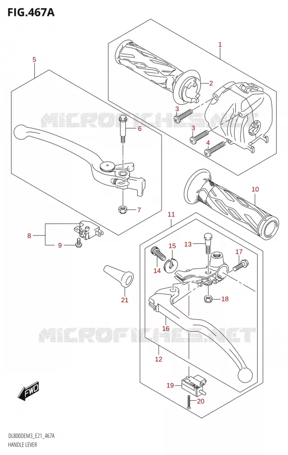 LEVERS - HANDGRIPS Suzuki MOTO 800 V-STROM 2023  DL800DEUC M3 (E21)