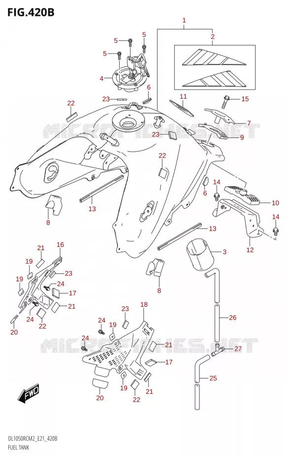 FUEL TANK (DL1050RC) Suzuki MOTO 1050 V-STROM 2022  DL1050RC M2 (E21)