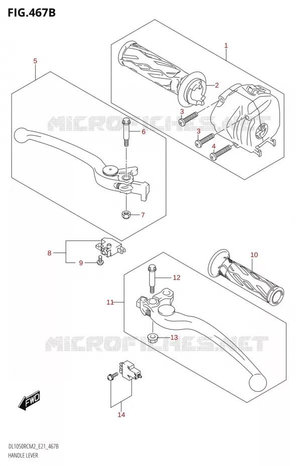 LEVERS - HANDGRIPS (DL1050RQ) Suzuki MOTO 1050 V-STROM 2022  DL1050RC M2 (E21)