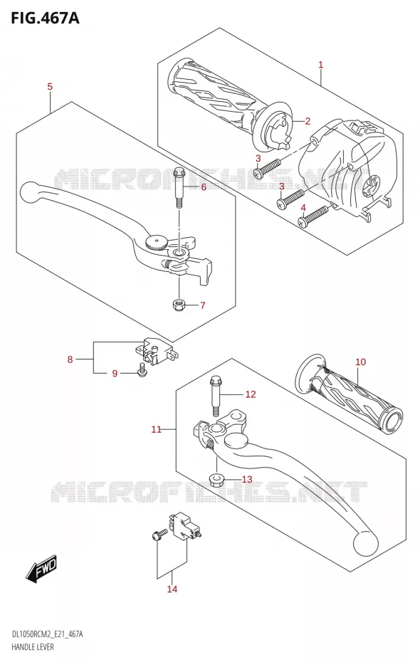 LEVERS - HANDGRIPS (DL1050RC) Suzuki MOTO 1050 V-STROM 2022  DL1050RQ M2 (E21)