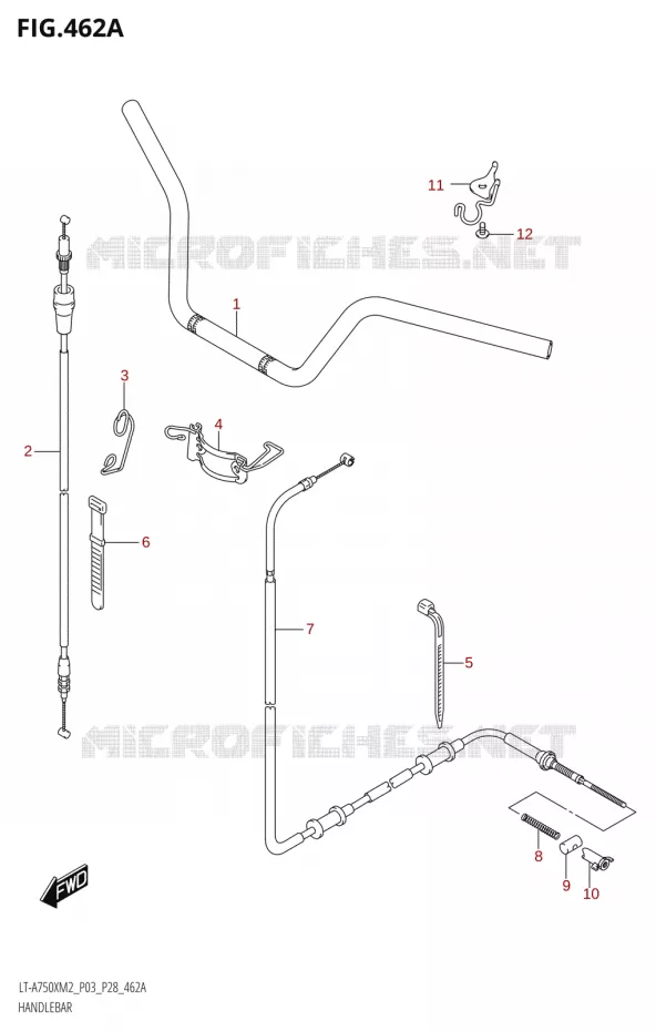 HANDLEBAR (LT-A750X:M2:P03) Suzuki QUAD 750 KINGQUAD 2022  LT-A750XP M2 (P03 / P28 /P33)