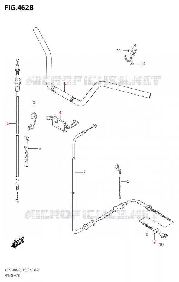 HANDLEBAR (LT-A750X:M2:P28) Suzuki QUAD 750 KINGQUAD 2022  LT-A750XP M2 (P03 / P28 /P33)