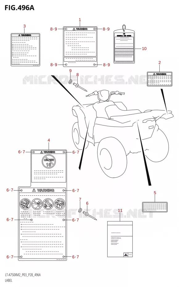 LABEL (LT-A750X:M2:P03) Suzuki QUAD 750 KINGQUAD 2022  LT-A750XP M2 (P03 / P28 /P33)