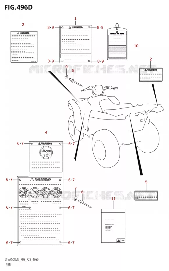 LABEL (LT-A750XP:M2:P03) Suzuki QUAD 750 KINGQUAD 2022  LT-A750XP M2 (P03 / P28 /P33)