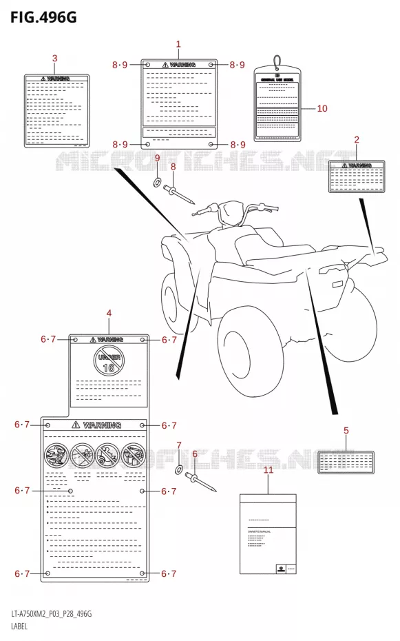 LABEL (LT-A750XPZ:M2:P03) Suzuki QUAD 750 KINGQUAD 2022  LT-A750XP M2 (P03 / P28 /P33)