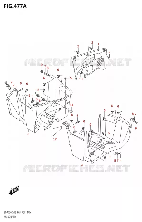 MUDGUARD Suzuki QUAD 750 KINGQUAD 2022  LT-A750XP M2 (P03 / P28 /P33)