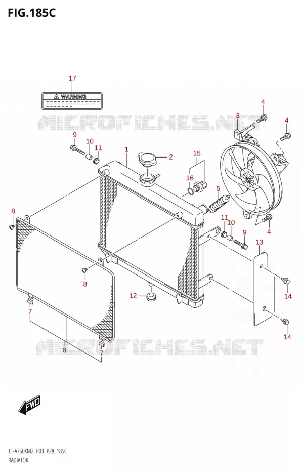 RADIATOR (LT-A750X:M2:P33) Suzuki QUAD 750 KINGQUAD 2022  LT-A750XP M2 (P03 / P28 /P33)