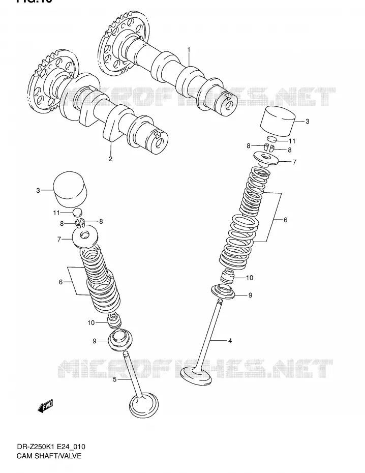 CAM SHAFT/VALVE Suzuki MOTO 250 DR-Z 2002  DR-Z250K2(E24)