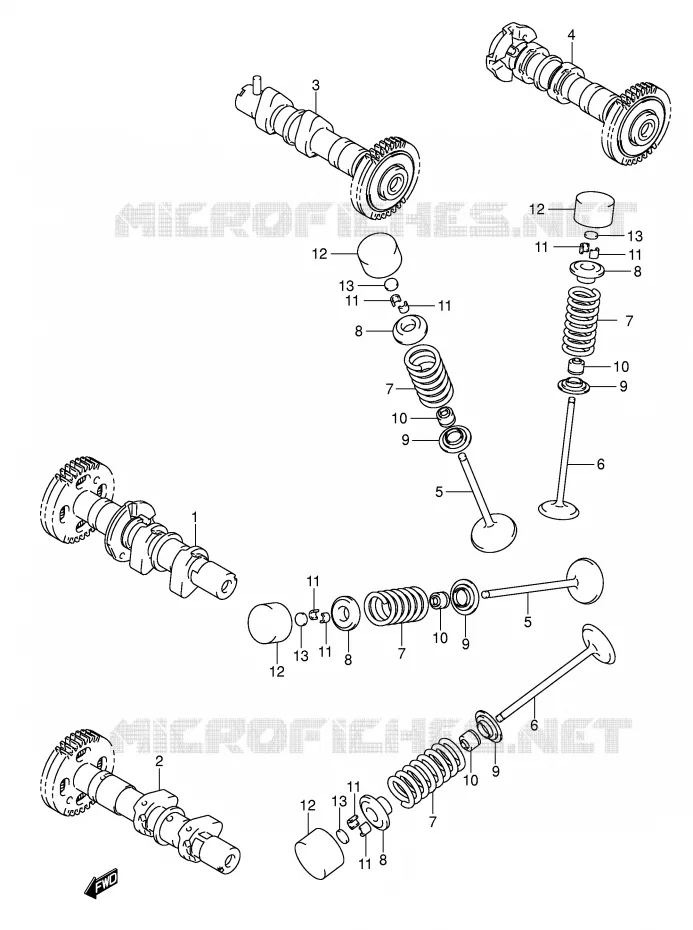 CAMSHAFT/VALVE Suzuki MOTO 1000 SV 2004  SV1000S2K4(E2)