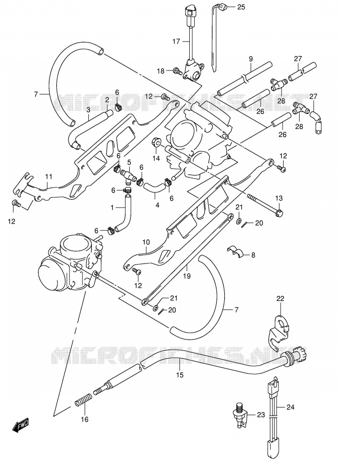 CARBURETOR FITTINGS Suzuki MOTO 650 SV 2000  SV650Y(E2)