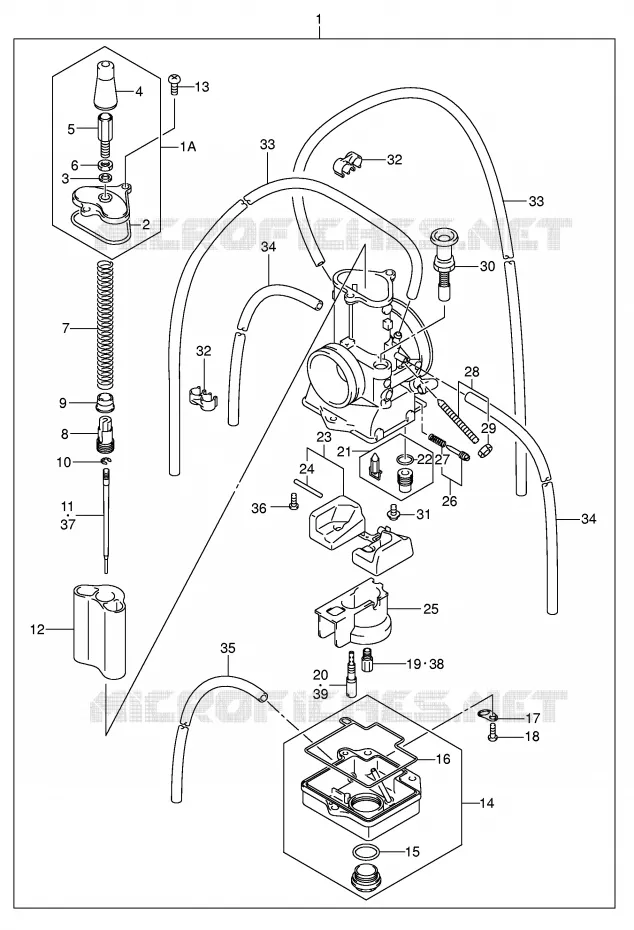 CARBURETOR (MODEL K1) Suzuki MOTO 125 RM 2004  RM125K4