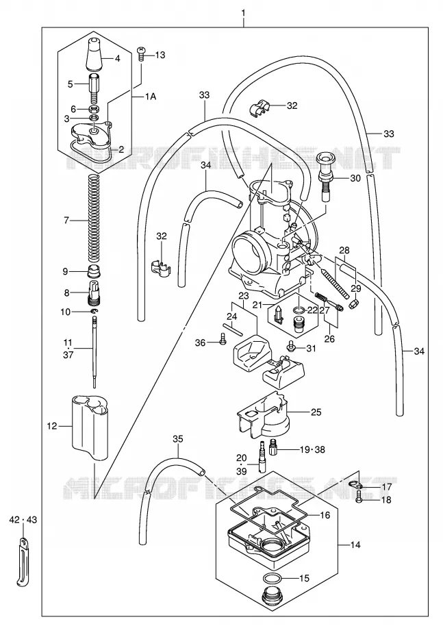 CARBURETOR (MODEL K3) Suzuki MOTO 125 RM 2003  RM125K3