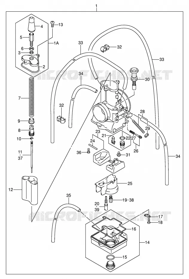 CARBURETOR (MODEL K4) Suzuki MOTO 125 RM 2005  RM125K5
