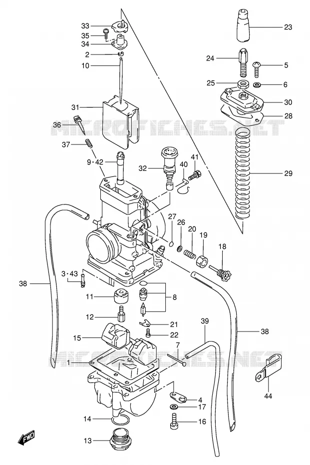 CARBURETOR Suzuki MOTO 80 RM 1996  RM80T(E24)