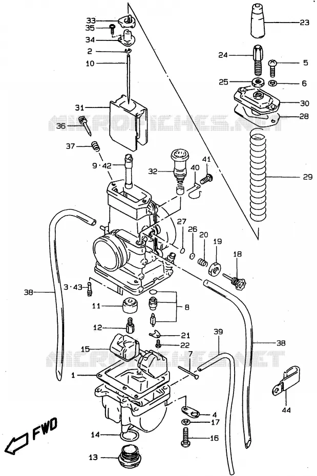 CARBURETOR Suzuki MOTO 80 RM 1998  RM80XW(T/V/W)