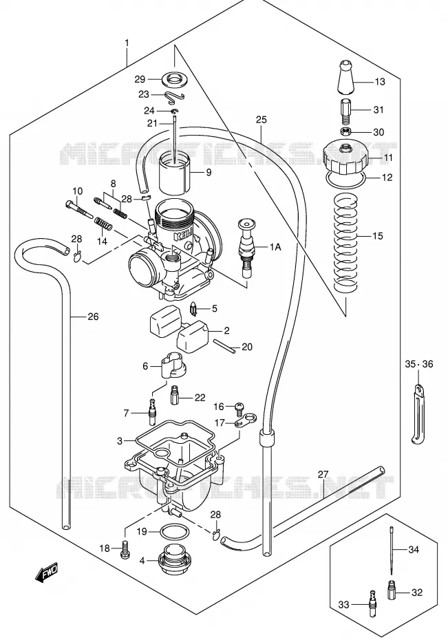 CARBURETOR Suzuki MOTO 85 RM 2002  RM85K2(P3/P28)